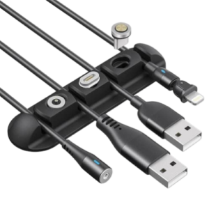 Organizador De Cable 4 Espacios  Y 3 Puntas Cable Magnético