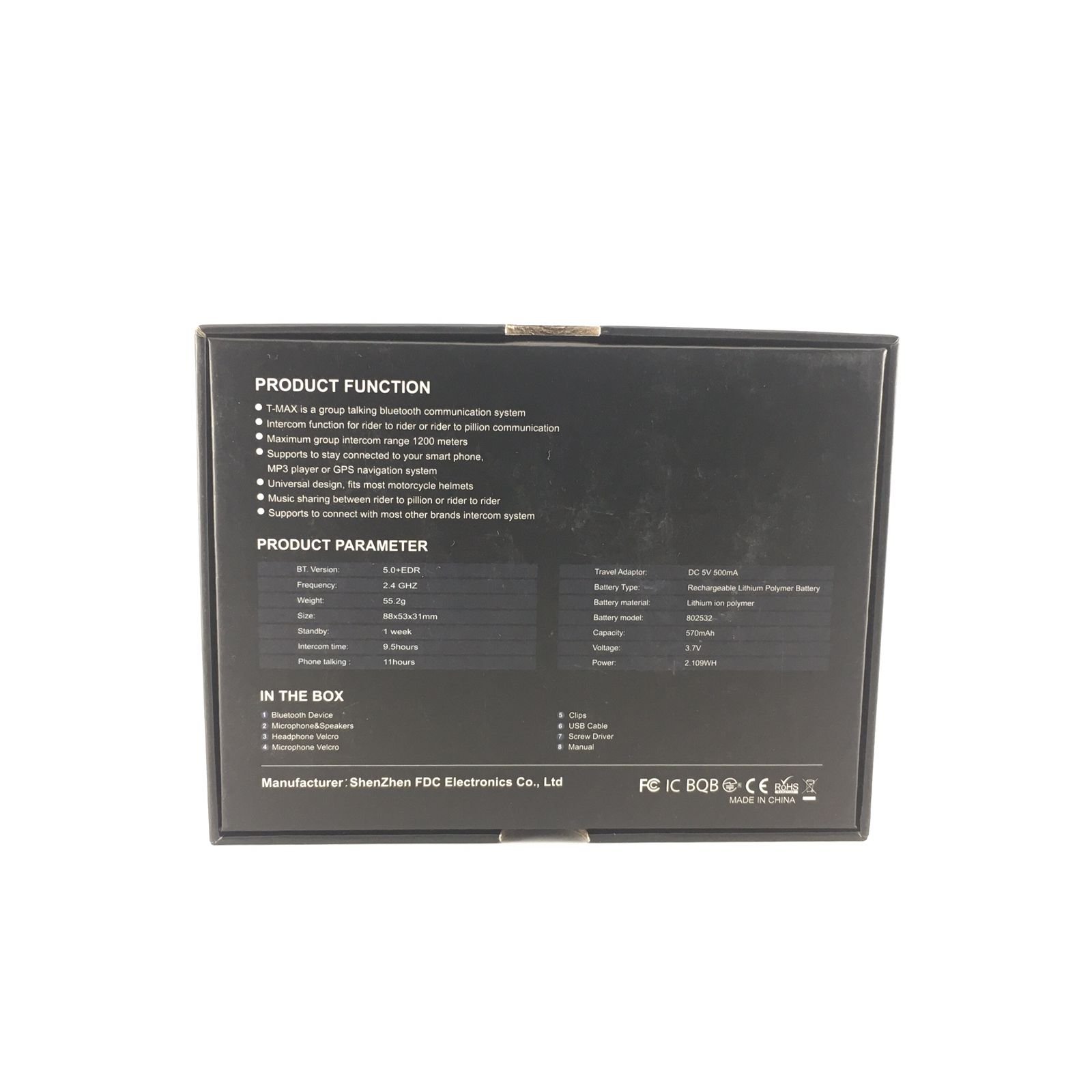 Intercomunicador Bluetooth T-max Pro Casco Moto Waterproof - Imagen 5