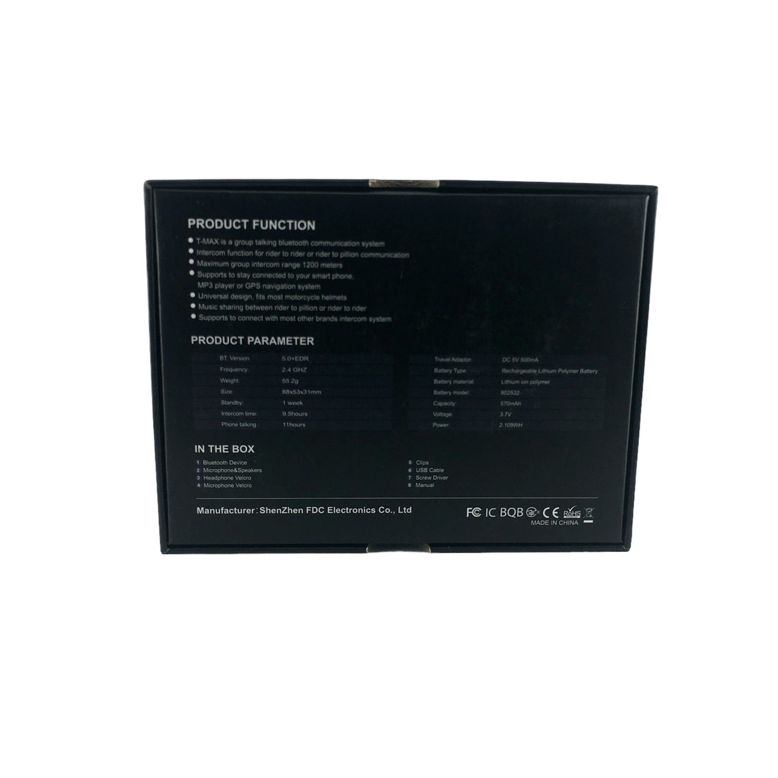 Intercomunicador Bluetooth T-max Pro Casco Moto Waterproof - Imagen 6